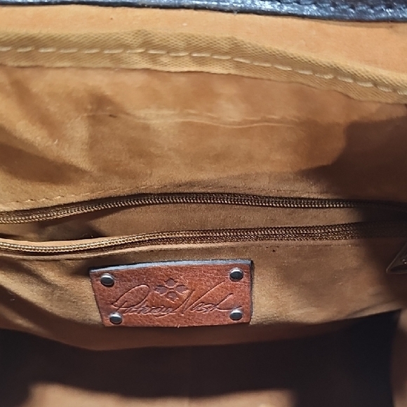 Black Leather Backpack with Renaissance Coins Silver Accents - Picture 10 of 16